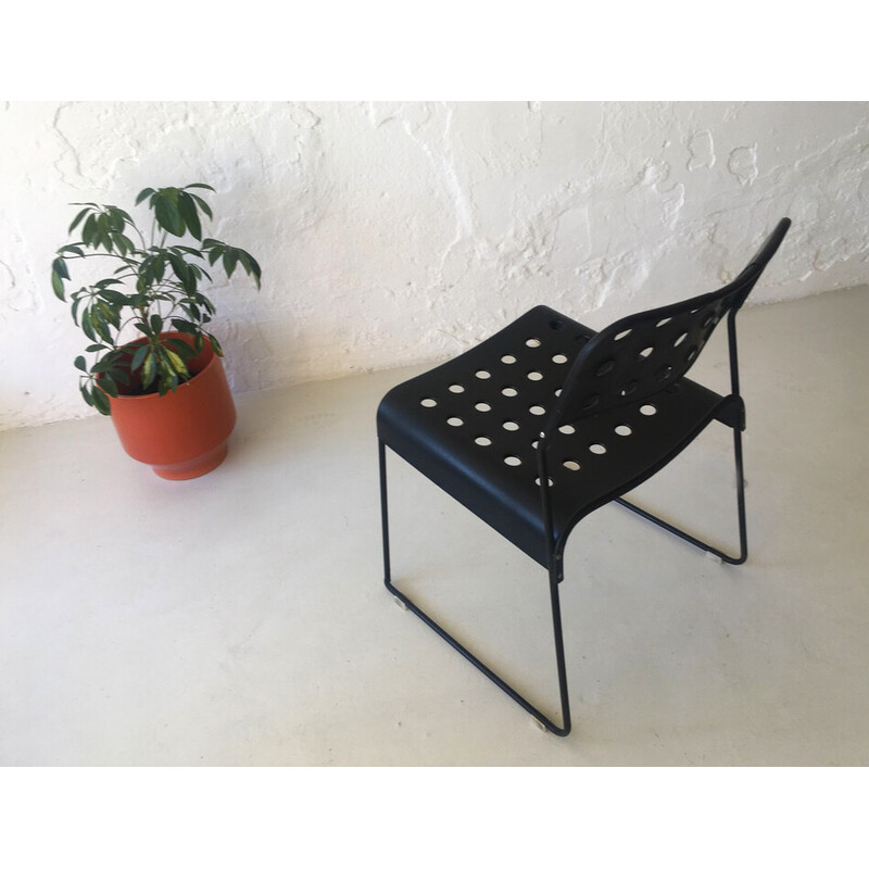 Vintage black metal chair by Rodney Kinsman, 1970