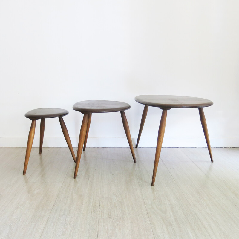 Mid century nest pebble tables by Lucian Ercolani for Ercol - 1950s