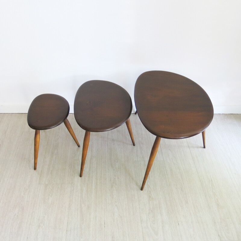 Mid century nest pebble tables by Lucian Ercolani for Ercol - 1950s