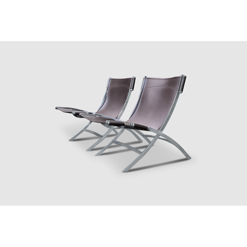 Paire de fauteuils Scissor vintage de Paul Tuttle et Antonio Citterio pour Flexform, Italie 1980