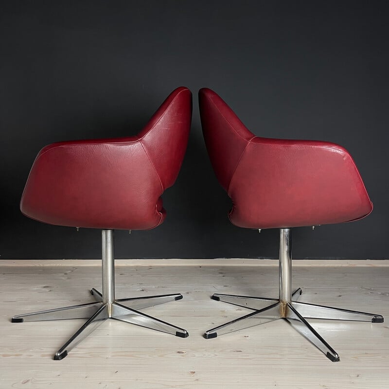 Pair of vintage faux leather desk chairs for Stol Kamnik, Yugoslavia 1980