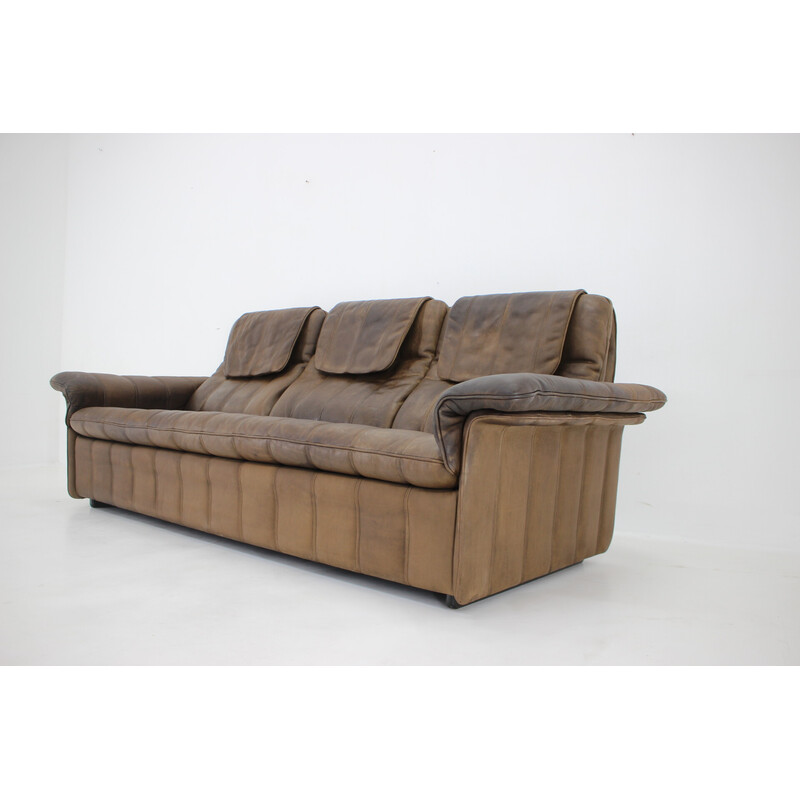 Vintage brown leather sofa by De Sede, Switzerland 1980
