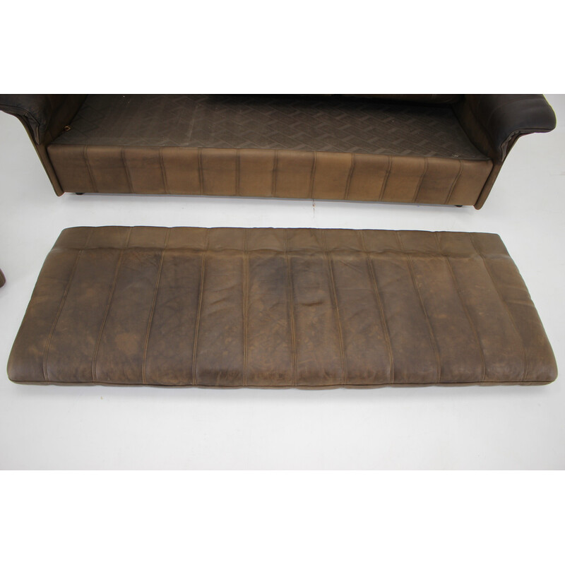 Vintage brown leather sofa by De Sede, Switzerland 1980