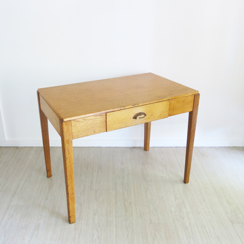 English military desk in oak - 1930s