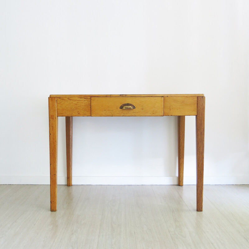 English military desk in oak - 1930s