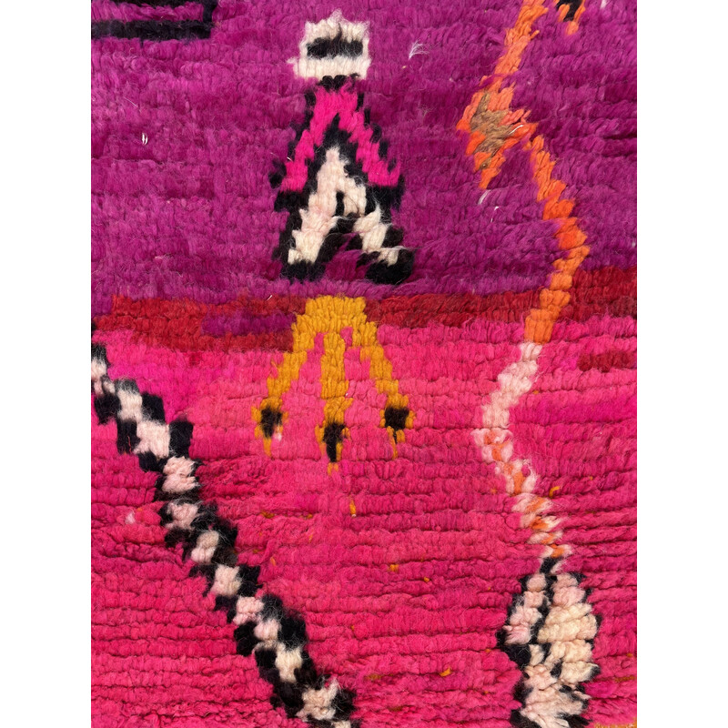 Vintage Berber rug in multicolored cotton and wool