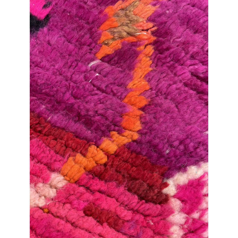 Vintage Berber rug in multicolored cotton and wool