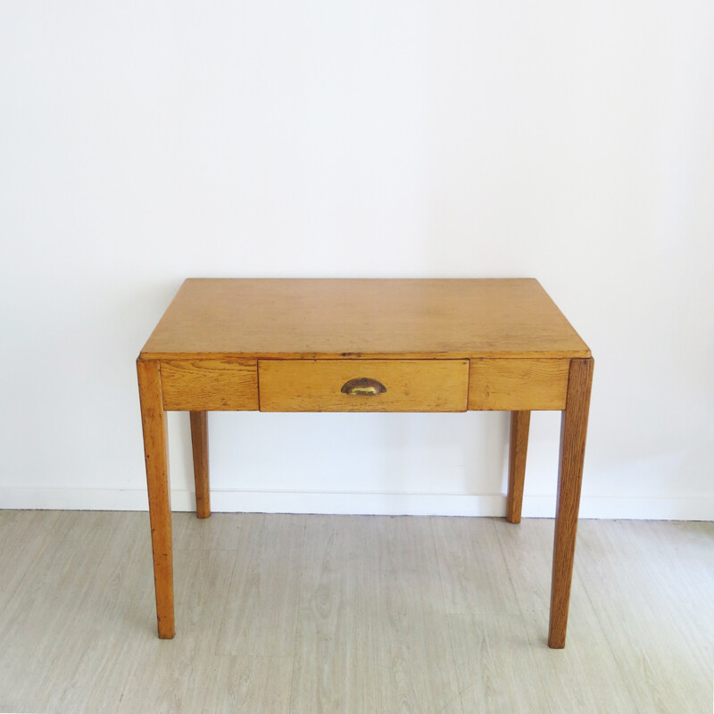 English military desk in oak - 1930s