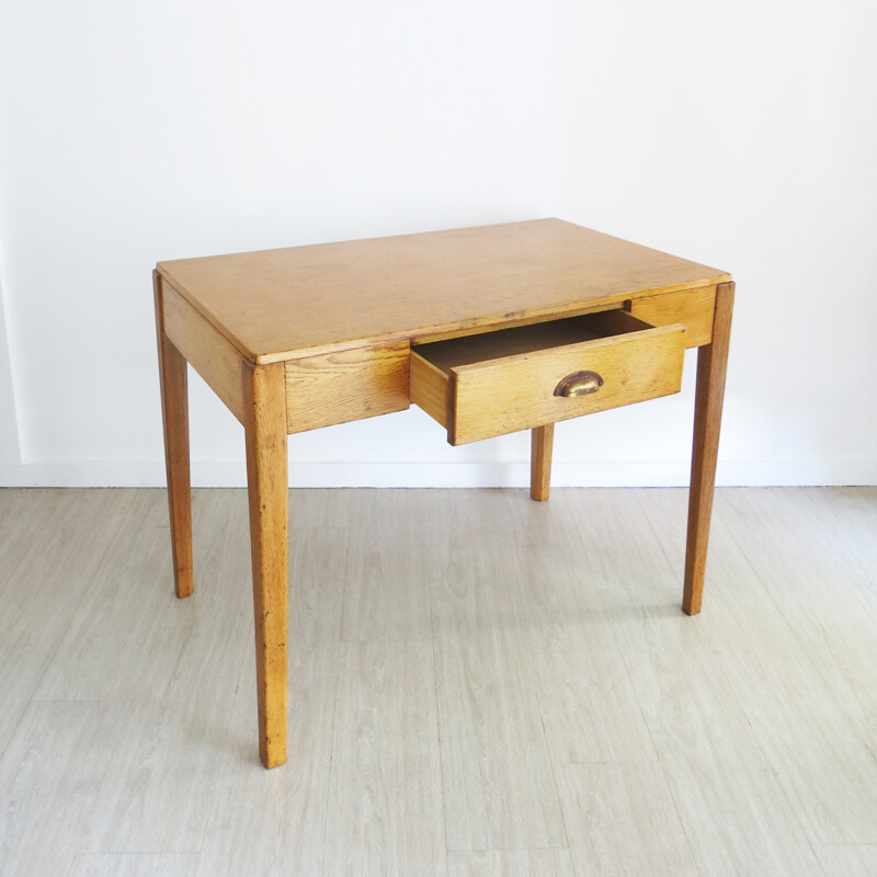 English military desk in oak - 1930s