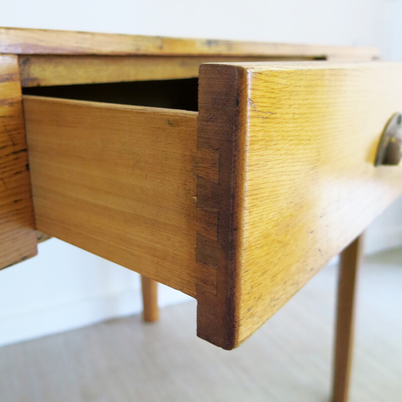 English military desk in oak - 1930s