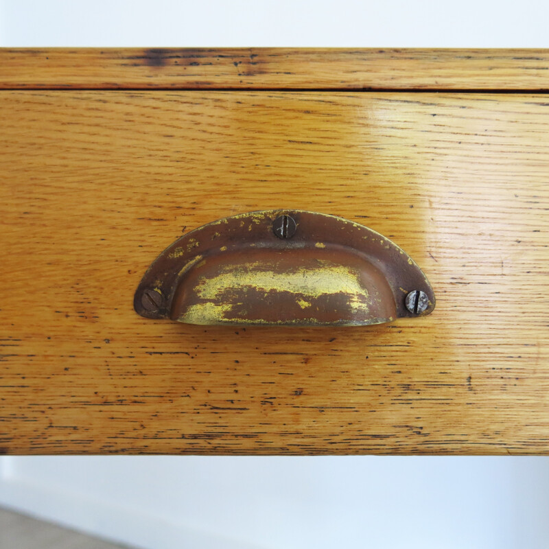 English military desk in oak - 1930s