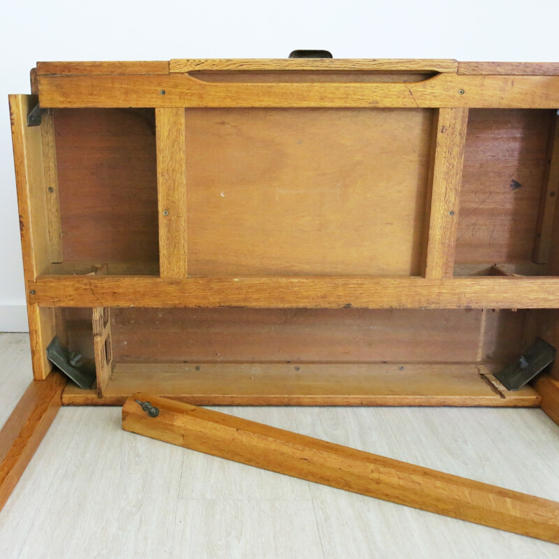 English military desk in oak - 1930s