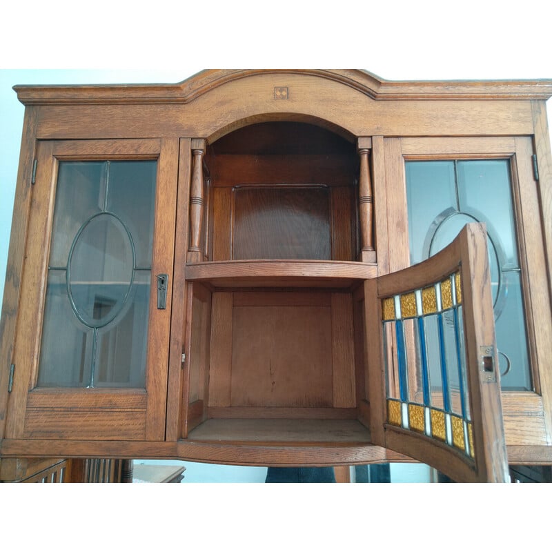 Vintage display cabinet with veneer inlay