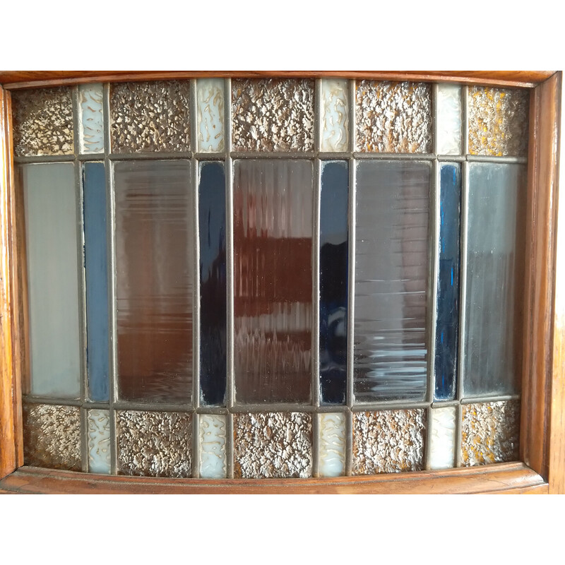 Vintage display cabinet with veneer inlay