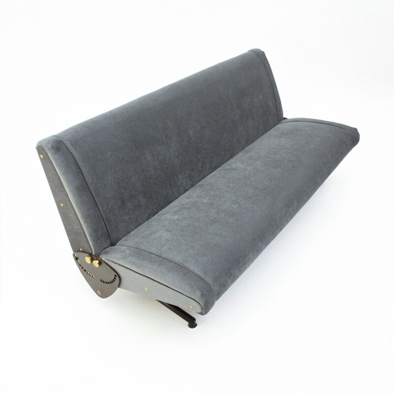 Vintage blue sofa model D370 by Osvaldo Borsani for Tecno - 1950s