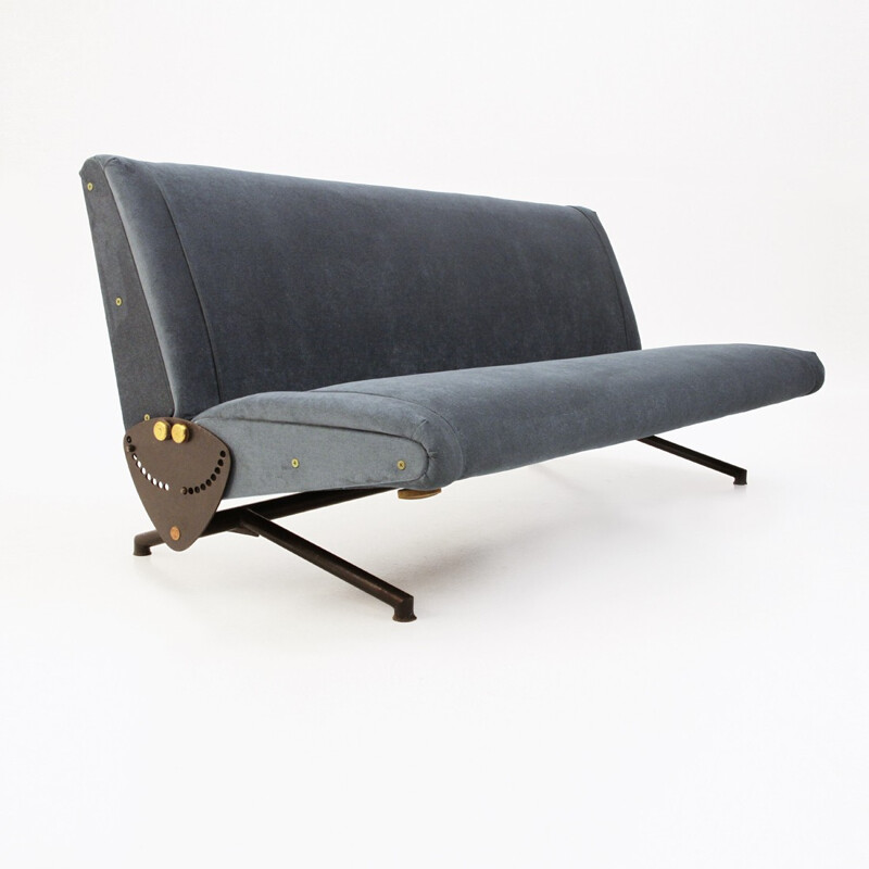 Vintage blue sofa model D370 by Osvaldo Borsani for Tecno - 1950s