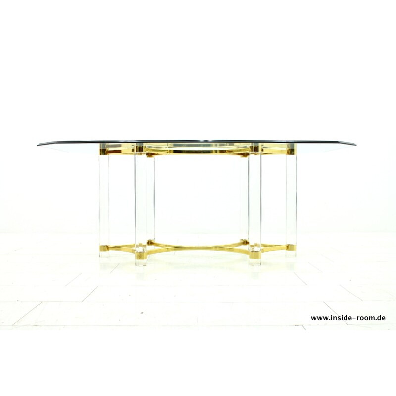 Dining table in plexiglass and glass - 1970s