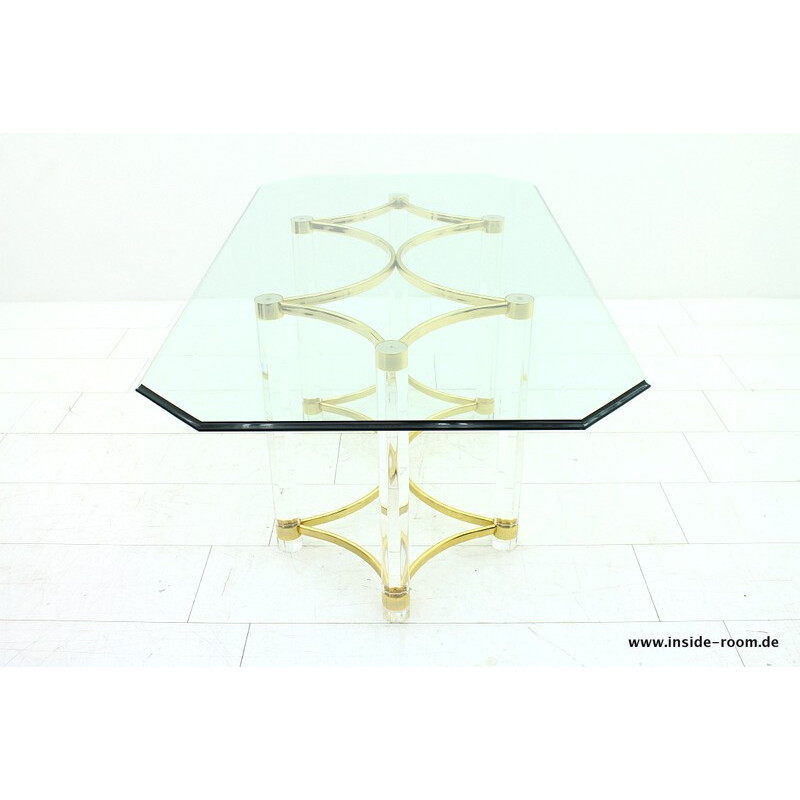 Dining table in plexiglass and glass - 1970s