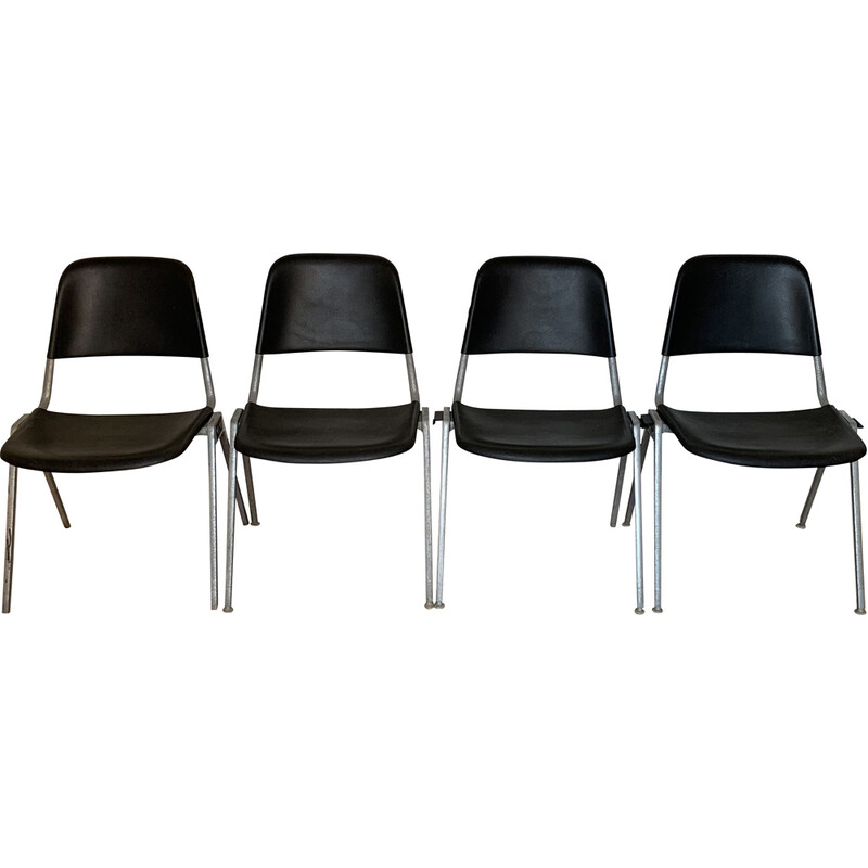 Ensemble de 4 chaises empilables vintage de Don Albinson pour Knoll, 1964