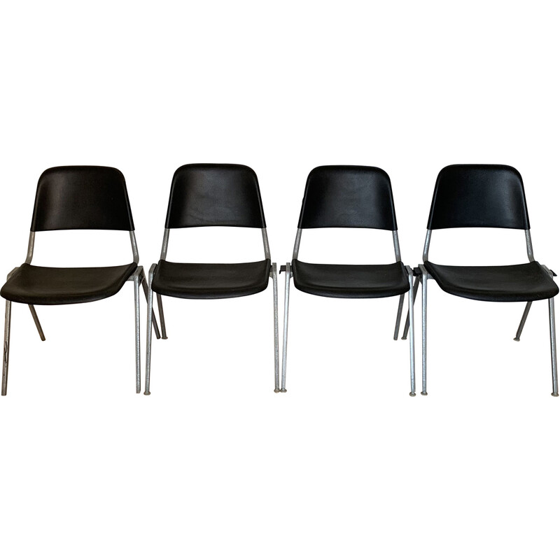 Set of 4 vintage stacking chairs by Don Albinson for Knoll, 1964