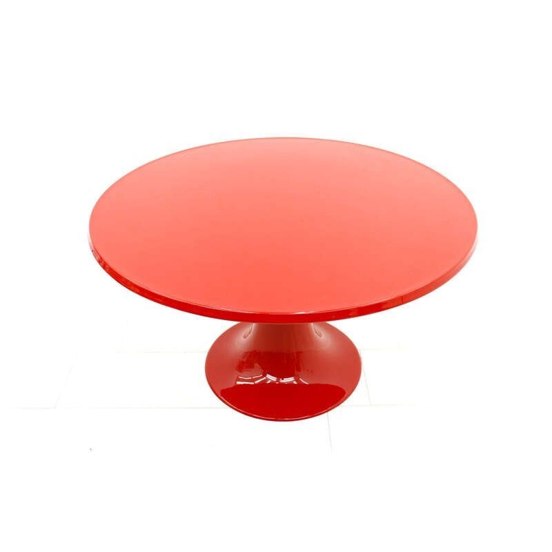 Red column dining table by Otto Zapf - 1960