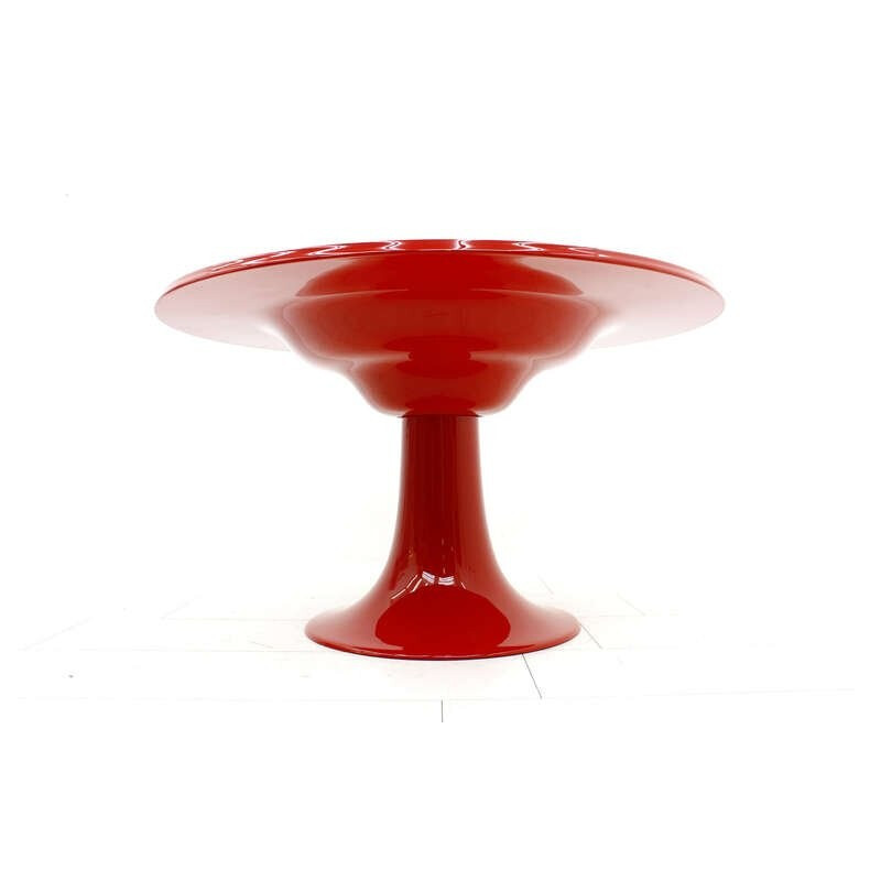 Red column dining table by Otto Zapf - 1960