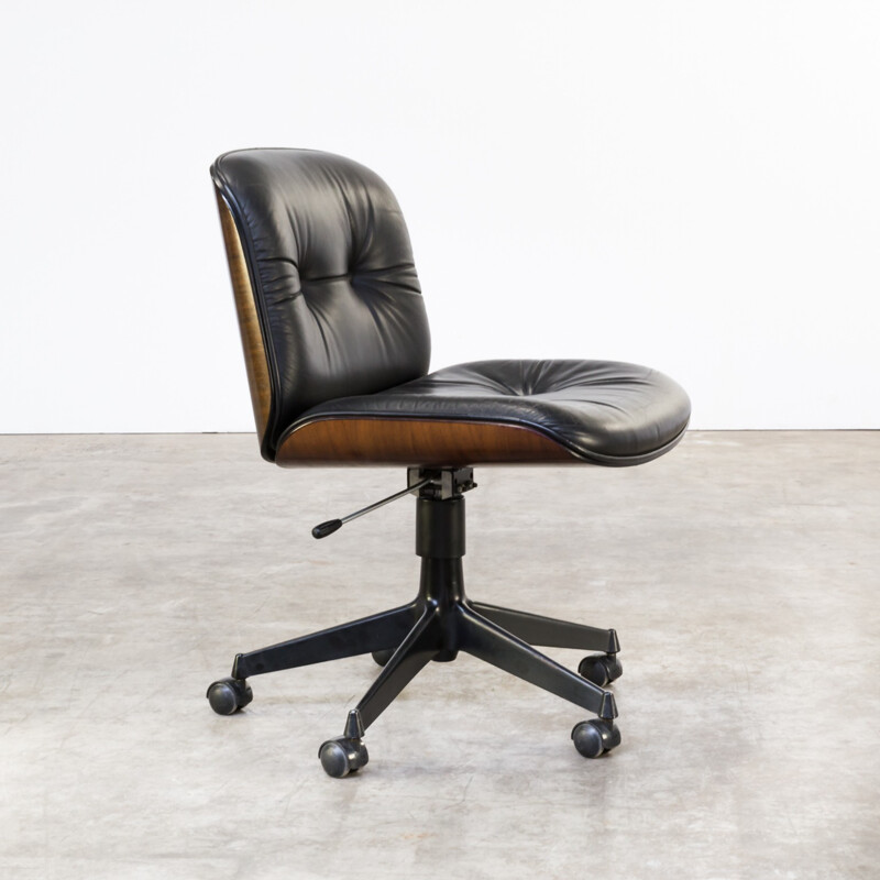 Black desk easy chair by Ico Parisi for Mim  Design - 1960s