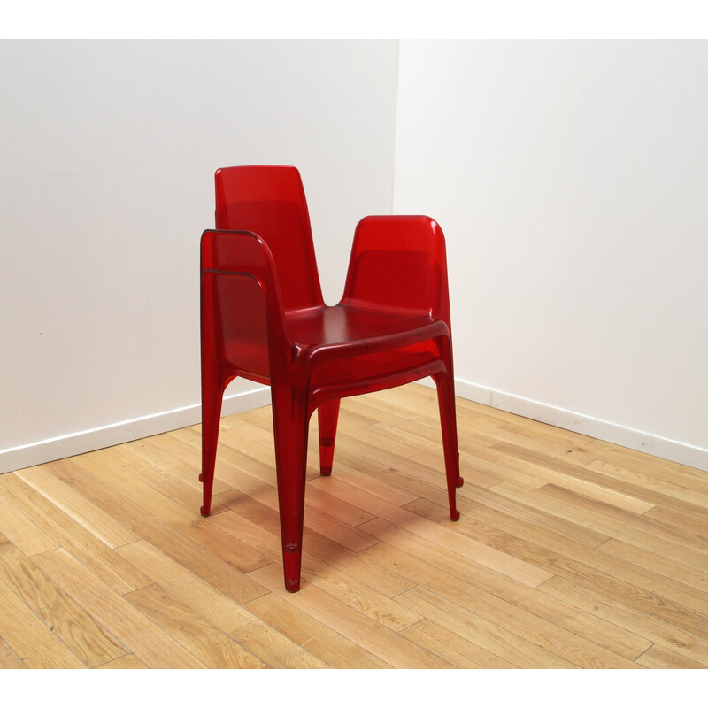 Pair of vintage plastic chairs by Bella Rifatta for Sawaya and Moroni