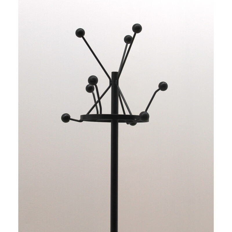 Vintage coat rack in black-tinted steel