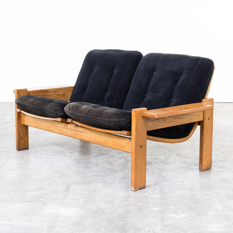 Set of 3 plank armchairs and 1 sofa by Yngve Ekstrom for Swedese - 1960s