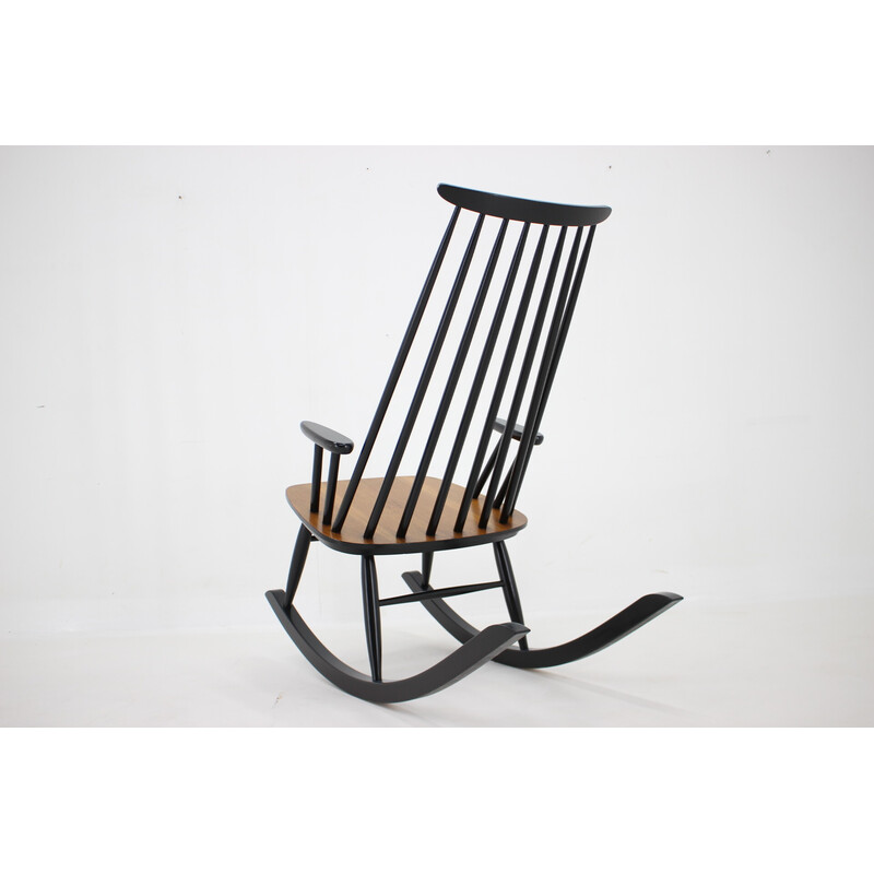 Vintage beech rocking chair by Varjosen Puunjalostus, Finland 1960