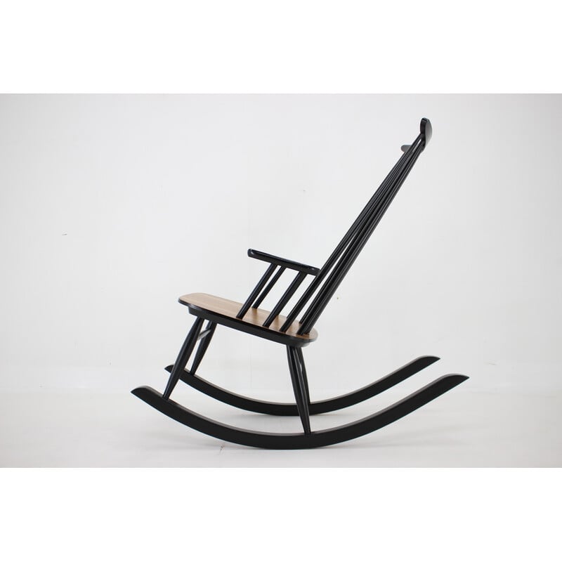 Vintage beech rocking chair by Varjosen Puunjalostus, Finland 1960