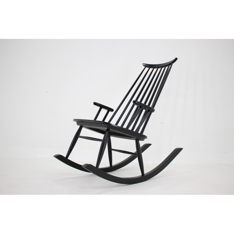 Vintage beech rocking chair by Varjosen Puunjalostus, Finland 1960