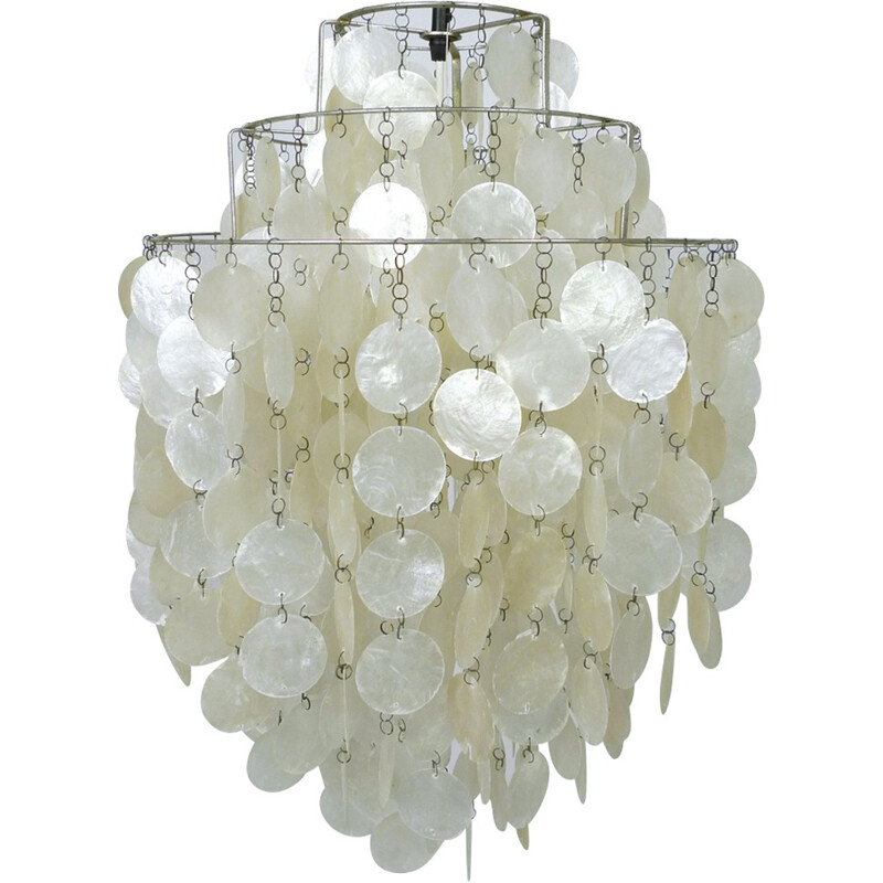 Mother of Pearl chandelier by Verner Panton for J. Lüber, 1960s