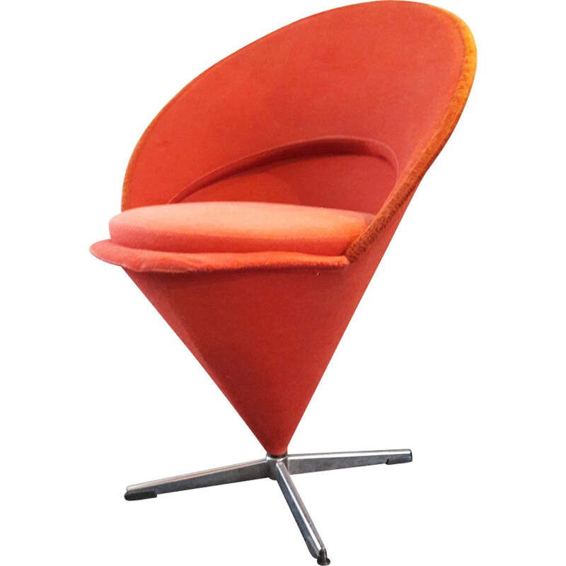 Red "Cone" chair by Verner Panton - 1950s