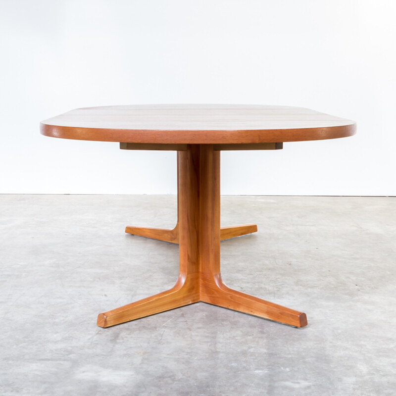 Oval teak dining table produced by AM Mobler - 1960s