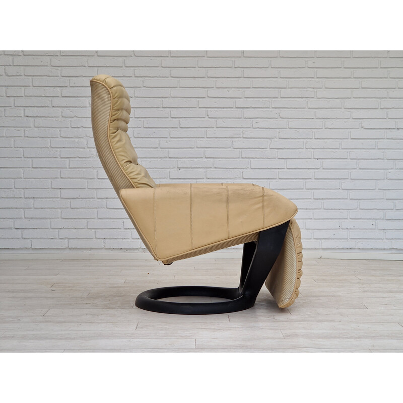 Vintage leather "Action Recliner" recliner by Steen Ostergård for Bramin Møbler, 1980