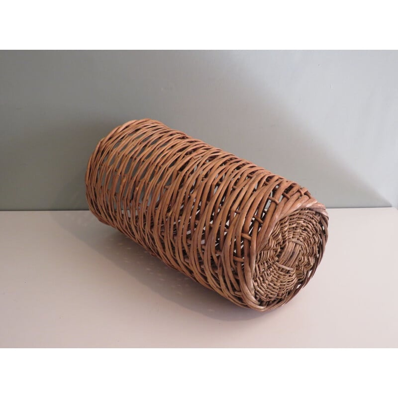 Vintage bamboo and rattan umbrella stand