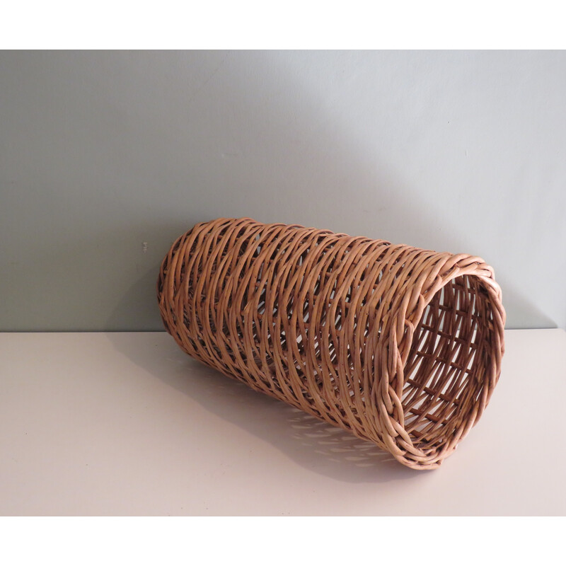 Vintage bamboo and rattan umbrella stand