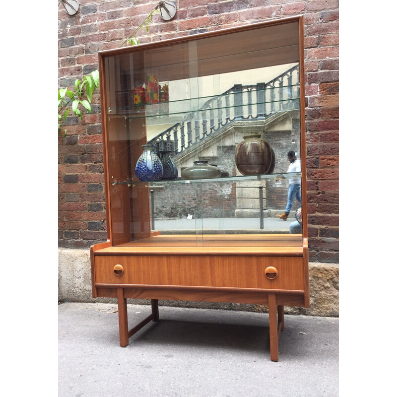 Bookcase with display on teck legs - 1960s