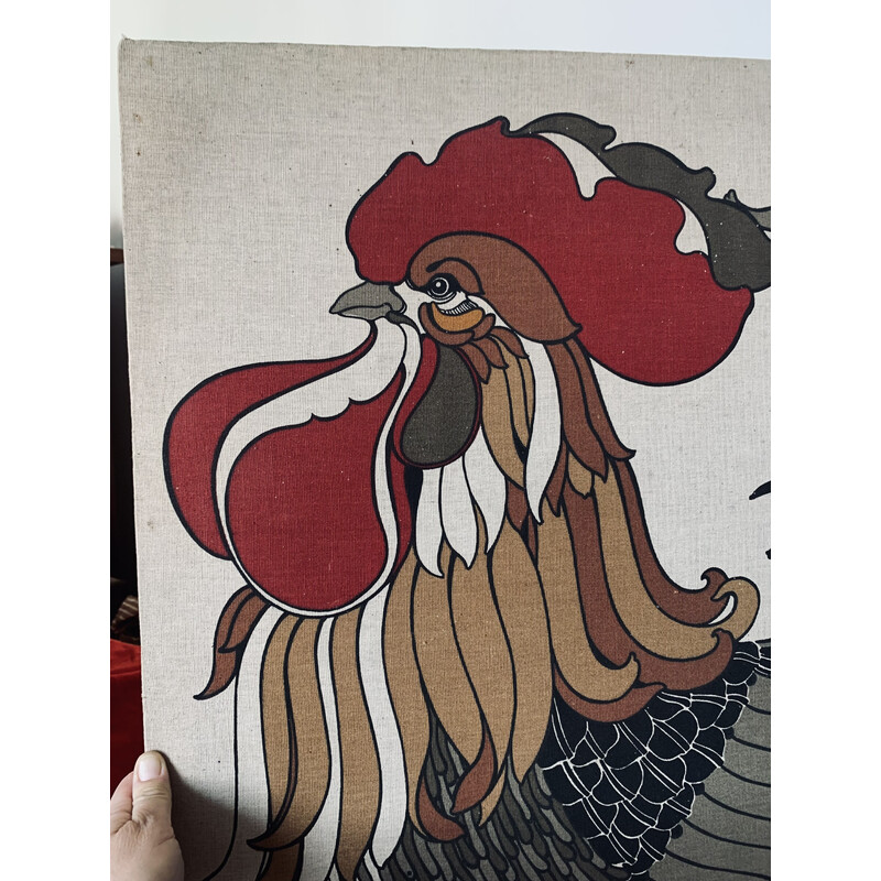 Vintage wall hanging rooster by Toui