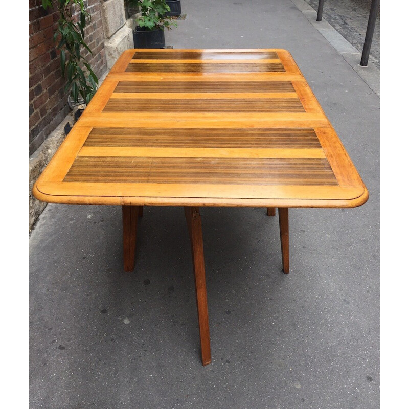 Dining table in wood 2 extensions - 1950s