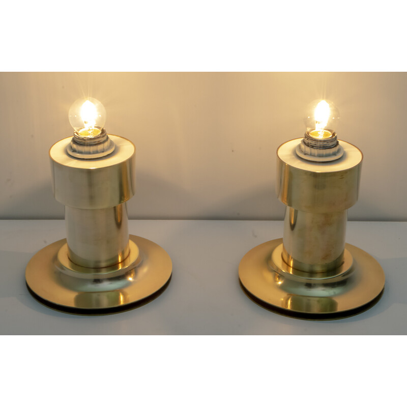 Pair of vintage brass table lamps, Italy 1960