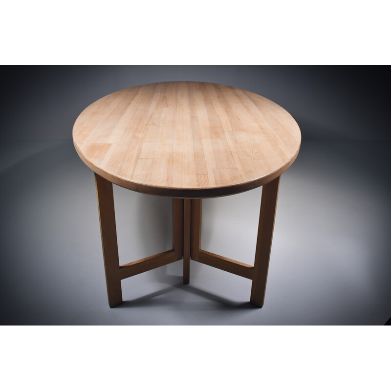 Vintage limed pine table by Olle Pira, Sweden 1960
