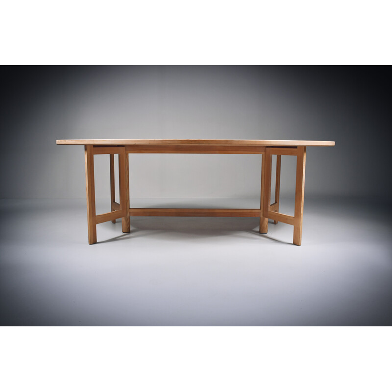 Vintage limed pine table by Olle Pira, Sweden 1960