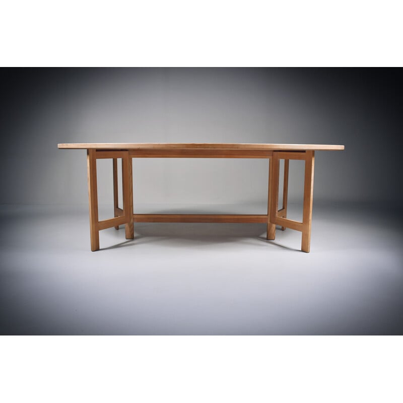 Vintage limed pine table by Olle Pira, Sweden 1960