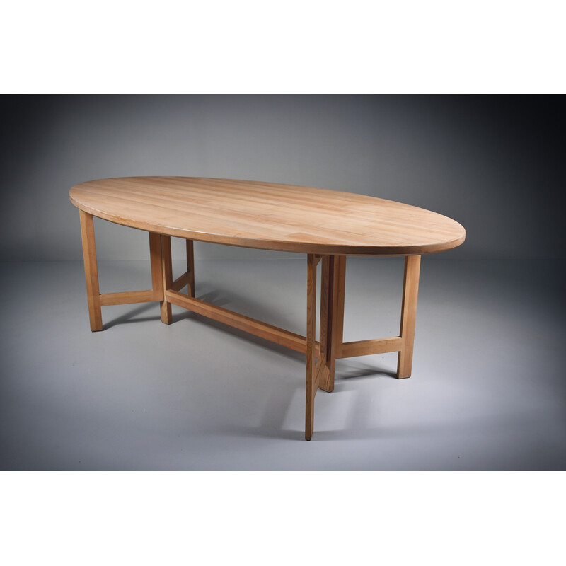 Table vintage en pin cérusé par Olle Pira, Suède 1960