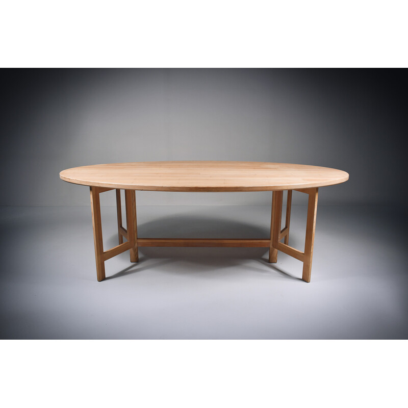 Vintage limed pine table by Olle Pira, Sweden 1960
