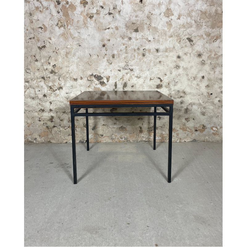 Vintage metal and teak portfolio table by Georges Frydman, 1960