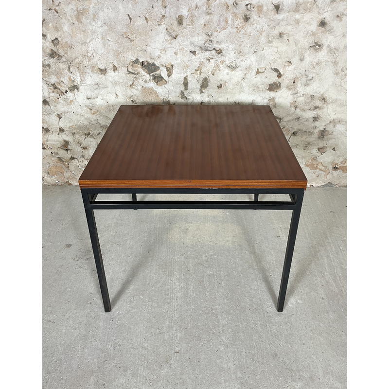 Vintage metal and teak portfolio table by Georges Frydman, 1960